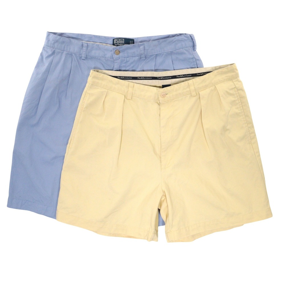 Vtg Polo Ralph Lauren Tyler Andrew Shorts Men 36 (Actual 34) Pleated Chinos Dad